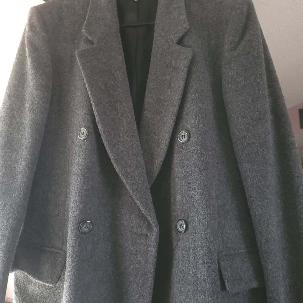 Towncraft Charcoal Double-Breasted Trench Coat